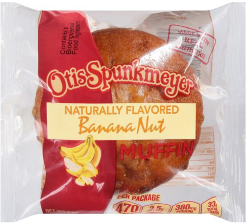 Otis Spunkmeyer Banana Nut Muffin, Ind. Wrapped, 4oz., 24/CS