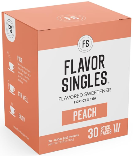 SWEETENER, PEACH FLAVOR SINGLES, 30CT