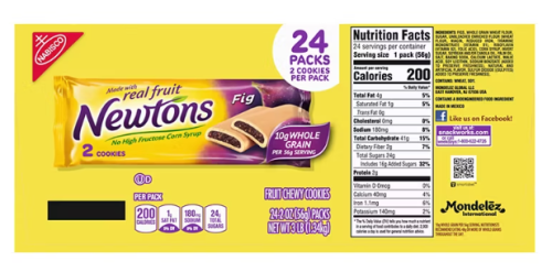 Newtons Fig Bars Soft Fruit Chewy Cookies, 24 pk./2 oz.