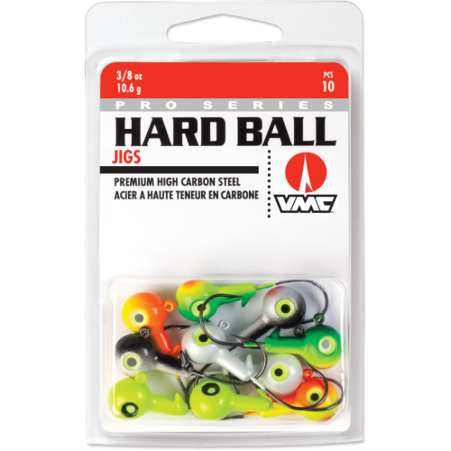 VMC HBJ38K Hard Ball Jig , Sinking 3/8 oz, #2/0 Hook, Assorted, 10pk