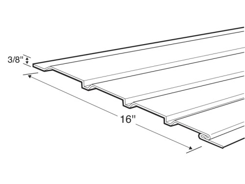 ROLLEX 16" SOLID SOFFIT PANEL 12' SNOWMIST