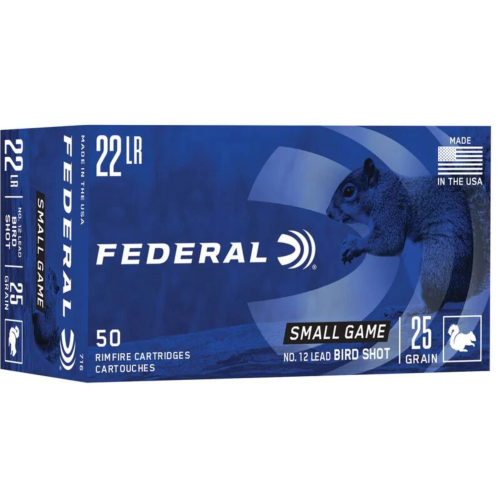 Federal Small Game, 22 LR, 25 Grain, 12 Shot, 1000 fps