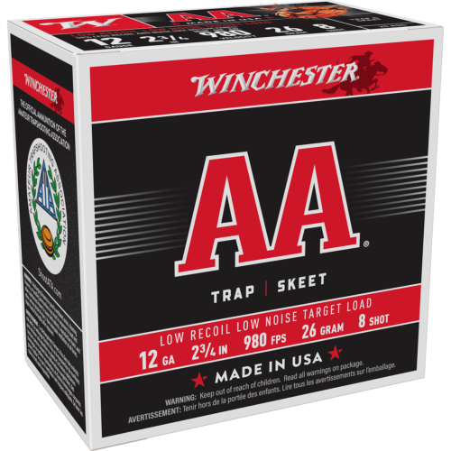 Winchester 12 Gauge, Low Recoil, 2.75", 8 Shot, 25 Per Box