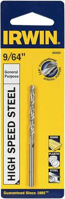 60509 HSS DRILL BIT 9/64 CARD
