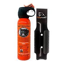 UDAP 12SO Safety Orange Bear Spray w/Plastic Griz Guard Holster, 30 ft