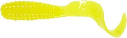Mister Twister TTSF20-2 Teenie Curly Tail Grub, 2", Yellow, 20/Pack