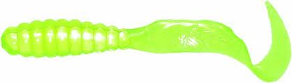 Mister Twister MTSF20-10 Meeny Curly Tail Grub, 3", Chartreuse