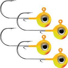 VMC NME38-CO Neon Moon Eye Jig, 3/8 oz, 2/0 Hook, Chartreuse Orange,4 Pk