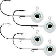 VMC NME18-GL Neon Moon Eye Jig, 1/8 oz, 1/0 Hook, Glow,4 Pk