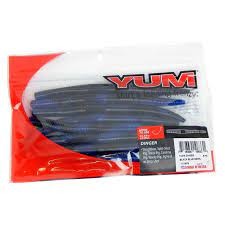 Yum YDG578 Dinger Soft Plastic Worm 5", Black/Blue Swirl,8/Bag