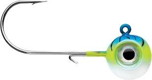 VMC NME14-BFU Neon Moon Eye Jig 1/4 oz, 2/0 Hook, Blue Fire UV,4 Pk