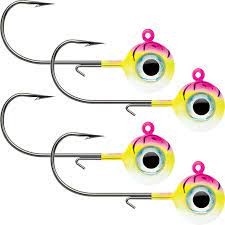 VMC NME14-PFU Neon Moon Eye Jig 1/4 oz, 2/0 Hook, Pink Fire UV,4 Pk