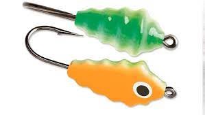 VMC WXJ164GOGL Waxy Jig 1/64oz Green Orange Glow 2Pk