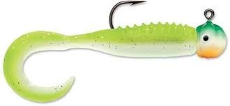 VMC CTJ132GOGL Curl Tail Jig 1/32 oz Green Orange Glow