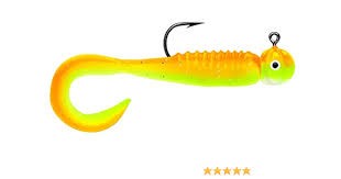 VMC CTJ132OCGL Curl Tail Jig 1/32 oz Orange Chartreuse Glow