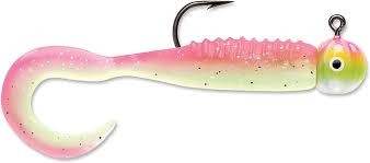 VMC CTJ132PCGL Curl Tail Jig 1/32 oz Pink Chartreuse Glow