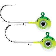 VMC NME116-GFU Neon Moon Eye Jig 1/16 oz, #4 Hook, Green Fire UV,2 Pk