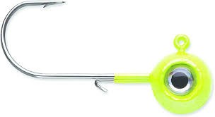VMC NME116-GLCH Neon Moon Eye Jig 1/16 oz, #4 Hook, Glow Chartreuse,2