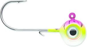 VMC NME116-PFU Neon Moon Eye Jig 1/16 oz, #4 Hook, Pink Fire UV,2 Pk