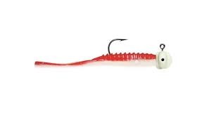 VMC FGRJ132RPRLGL Flap Tail Jig 1/32 oz, #6 Hook, Red Pearl Glow