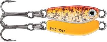 VMC BLS116GGF Bull Spoon, Sinking, 7/8", 1/16 oz, Sz 12 Treble, Glow Gold Fish