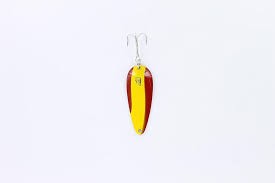 Eppinger 243 Dardevle Imp Spoon, 2 1/4", 2/5 oz, Red/Yellow Stripe Nickel Back