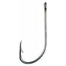 Eagle Claw 084RAH-6 Plain Shank Offset Hook, Size 6, Curved Point