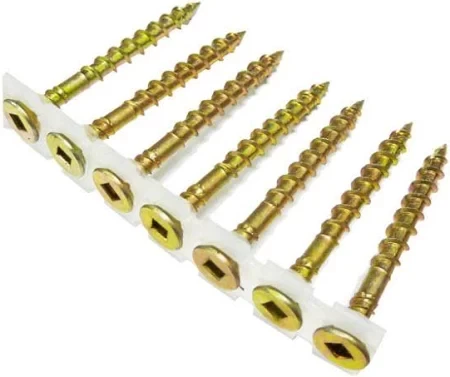 COLLATED SUBFLOOR SCREWS YELLOW ZINC COATED #8 X 2-1/2" #2 SQUARE 1.0M
