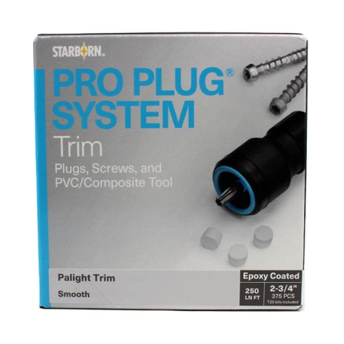 2-3/4" White Woodgrain Pro Plug System for Palight Trim - 250 lin ft Tub