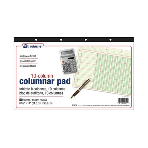Columnar Pad, 10 Col, 14" x 8-1/2"