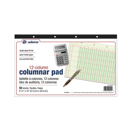 Columnar Pad, 12 Col, 14" x 8-1/2"