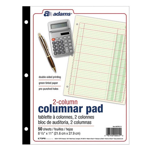 Columnar Pad, 2 Col, 11" x 8-1/2"