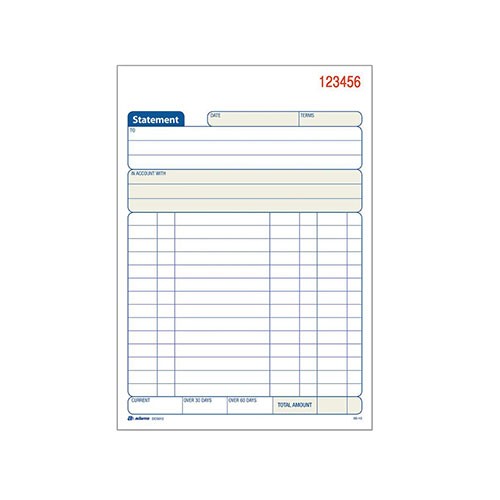Statement Book, 2-Part Carbonless, White/Canary, 5-9/16 x 8-7/16 Inches, 50 Count