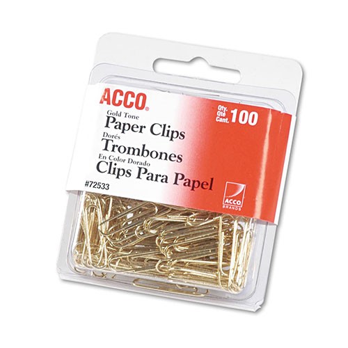 Paper Clip Gold Reg Size 100ct