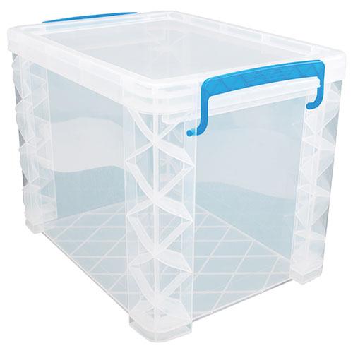 Super Stacker File Box Clear / Blue Handles
