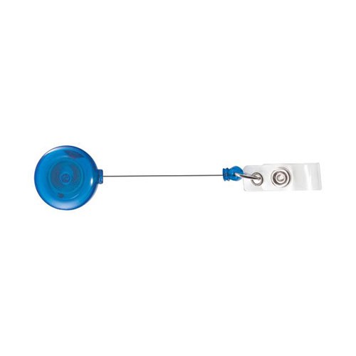 Advantus Retractable ID Badge Reel, Translucent, Blue, 12 Pack