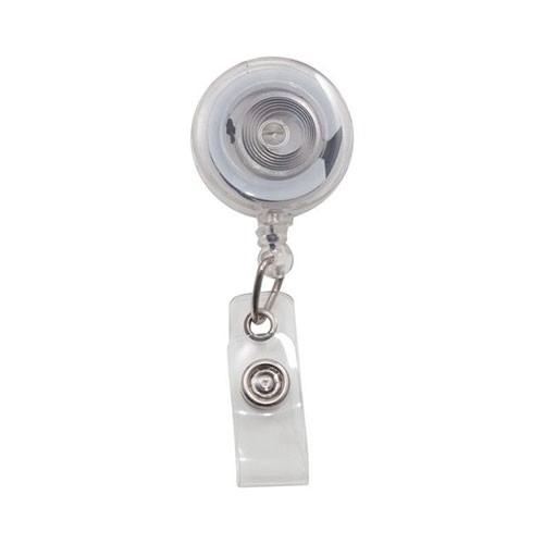 Advantus Retractable ID Badge Reel, Clear, 12 Pack