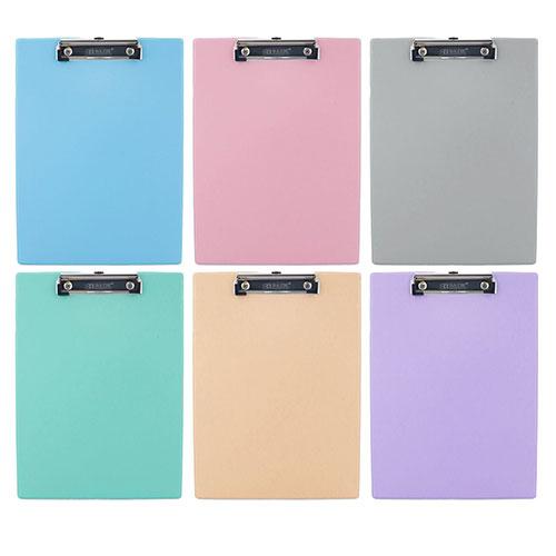 PVC Standard Clipboard Pastel Color w/ Low Profile Clip, Assorted