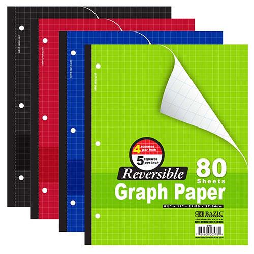 Notebook Reversible 4"/5" Quad Ruled 8.5" X 11" 80 Count