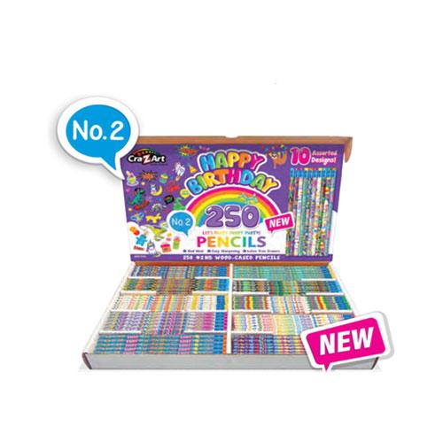 Happy Birthday Pencil Classpack, 250 Count, 10 Designs