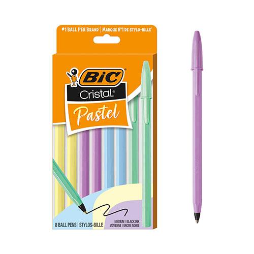 Cristal Pastel Medium Point (1.0mm) 8 Count 