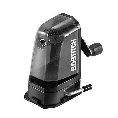 Bostitch Office Multi-Mount Manual Pencil Sharpener, Vacuum Mount or Screw Mount, Black
