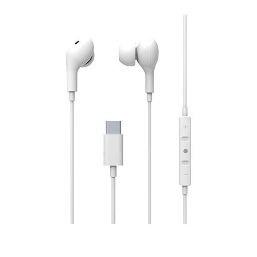 Wired Type C Stero Earphones, White