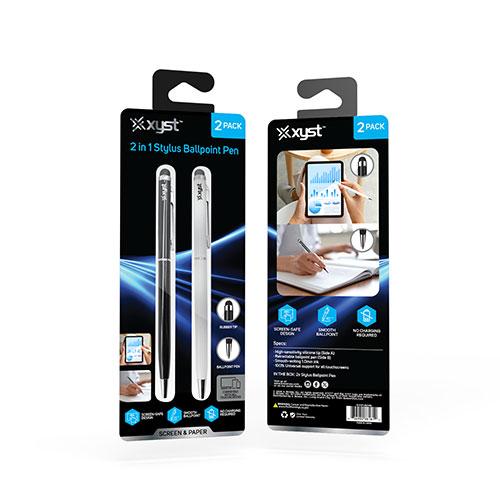 2 Pak Stylus, Black and Rose Gold with Pen