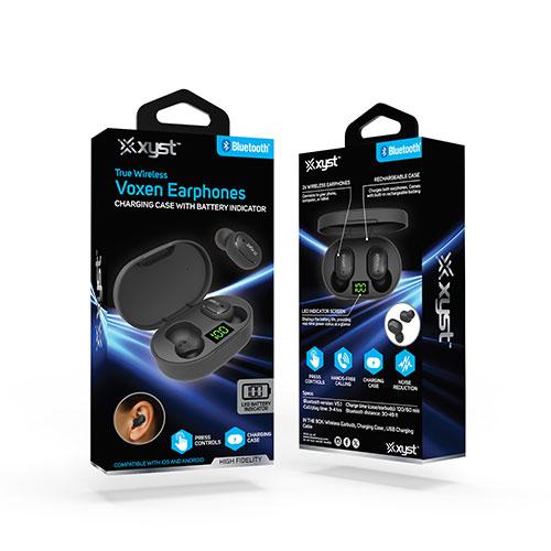 Voxen True Wireless Earbuds, Black