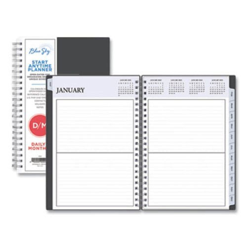 Undated Daily Planner, Flexible Cover, Twin-Wire Binding, 5.5" x 8.5", Passages