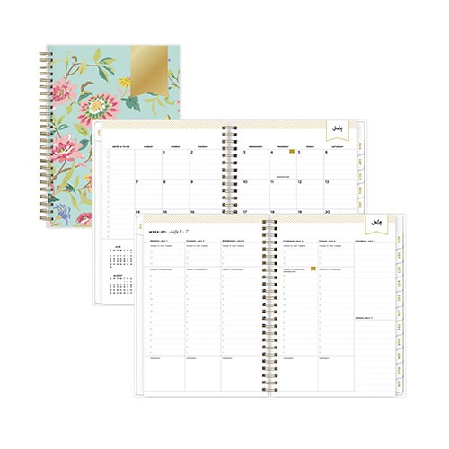 Day Designer Academic Weekly/Monthly Planner, 5-7/8" x 8-5/8", Climbing Floral Mint, 6 Count