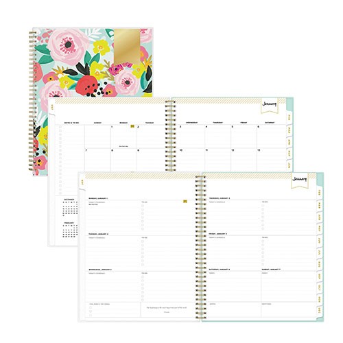Planning Calendar Secret Garden Mint 8.5x11 Weekly/Monthly 