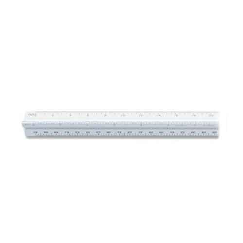 12" Plastic Triangular Architect Scale, White