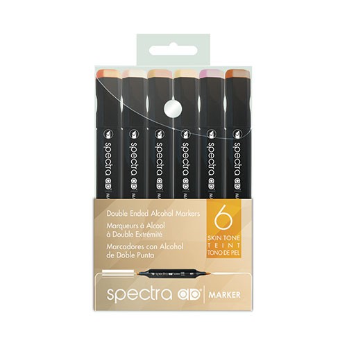 Chartpak® SpectraAD® Double-Ended Marker Skin Tone Set, Assorted Colors, 6 Count